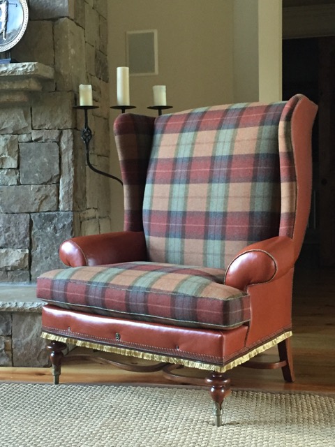 Highland Chair covered with Abraham Moon & Sons Upholstery