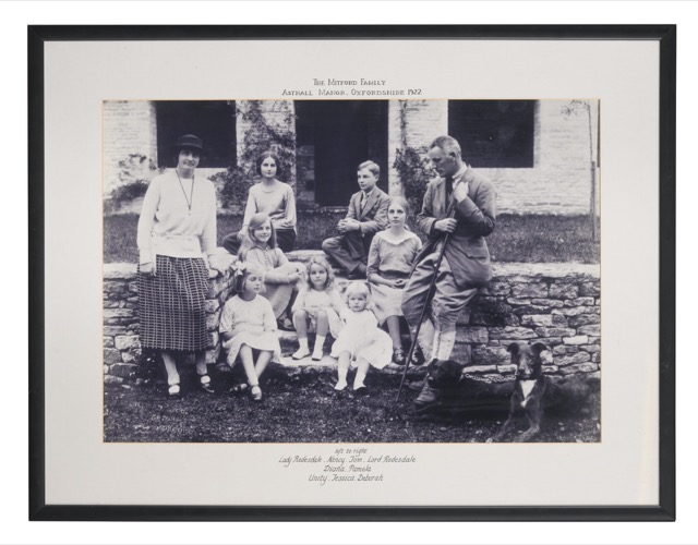 A black and white photograph of the Mitford Family.