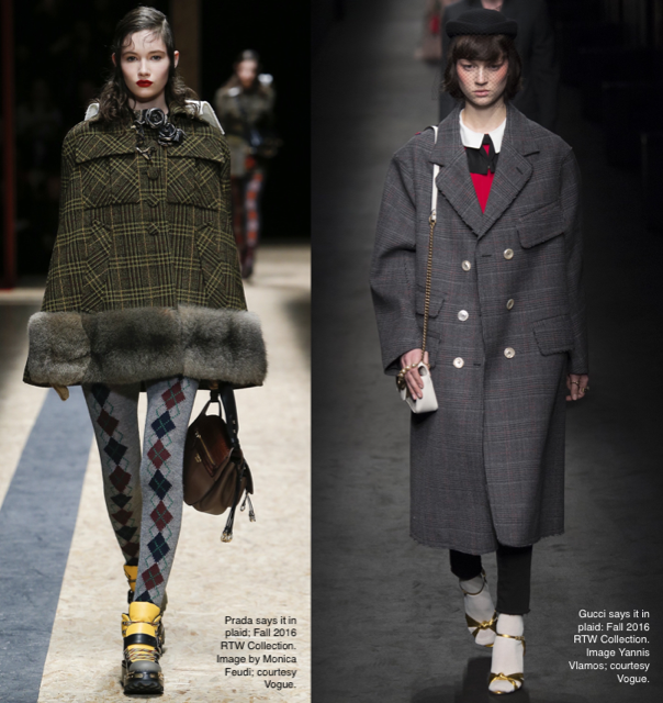 Prada and Gucci fashions say it with plaid